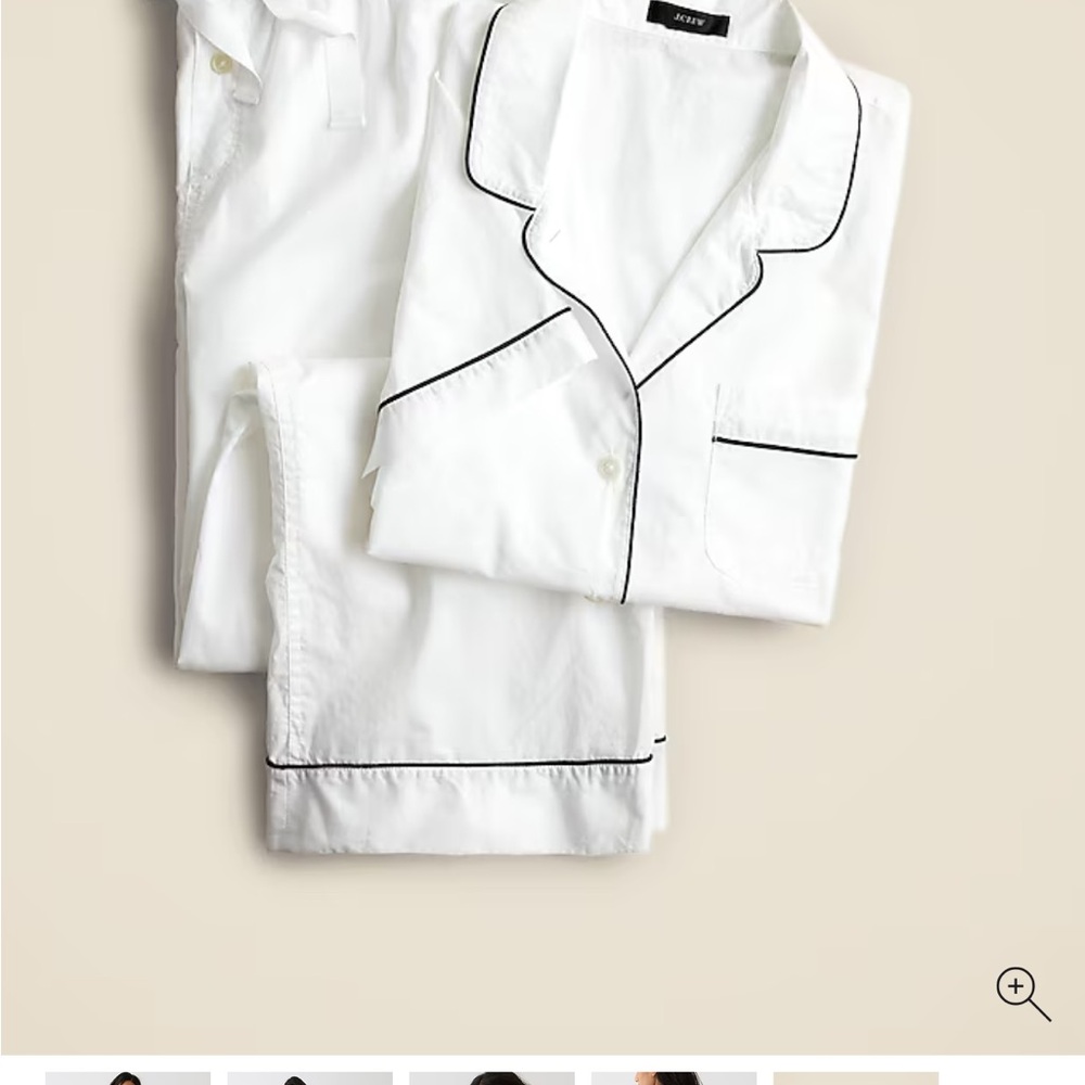 J. Crew White Pajama Set End on end cotton